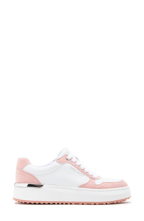 Shop Nine West Calpha Platform Sneaker In White/white