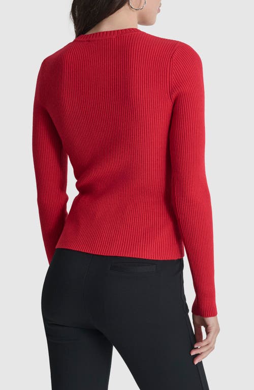 Shop Dkny Asymmetric Zip Detail Sweater In Red Light