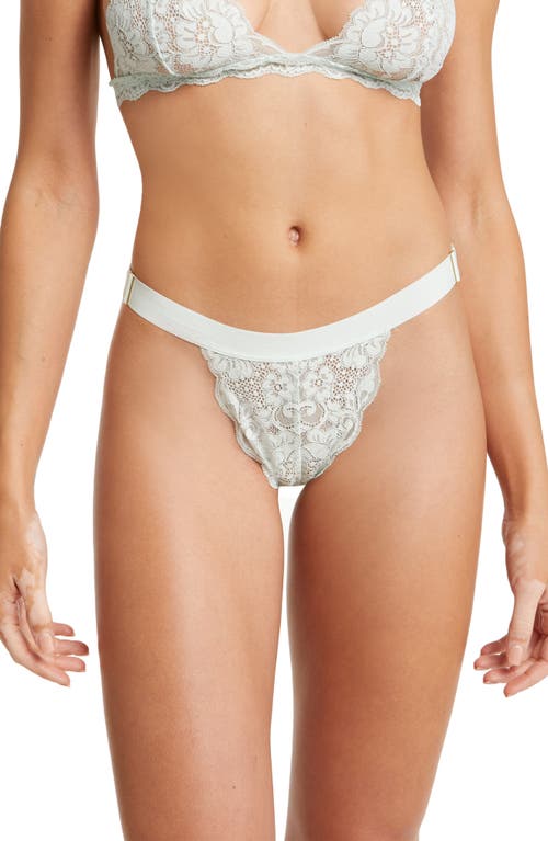 Sheer Marquisette Lace High Leg Tanga