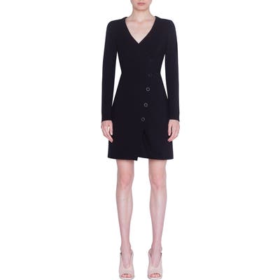 Akris Punto Jersey Long Sleeve Minidress, Black