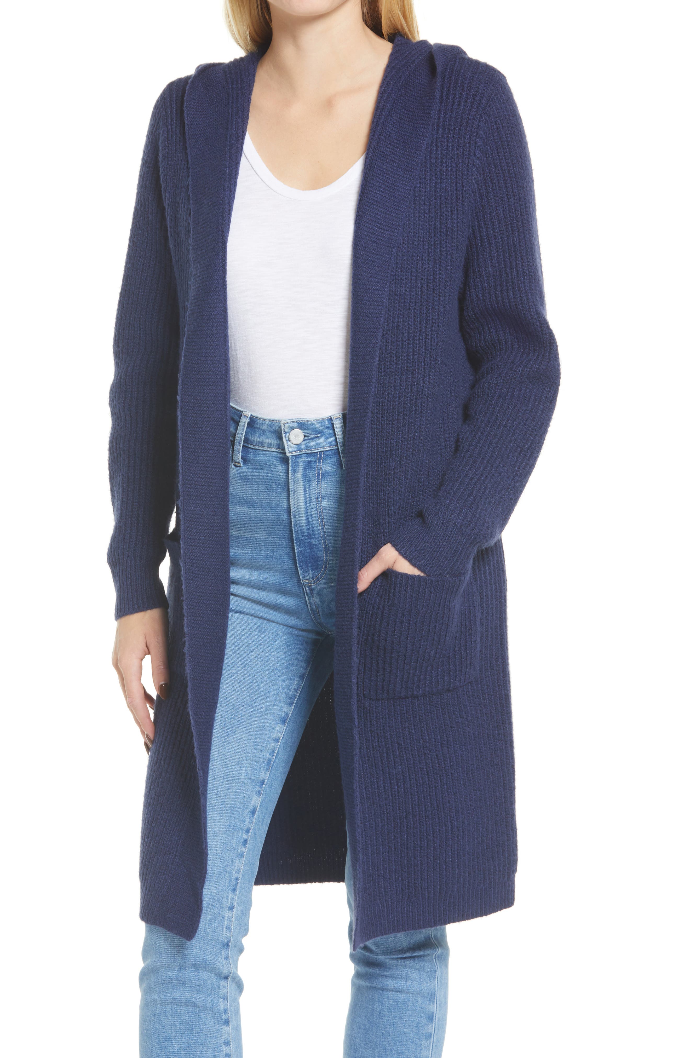 womens navy blue cardigan sweater