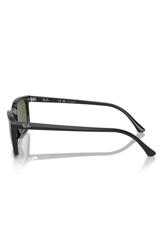 Ray Ban 59mm Polarized Rectangular Sunglasses In Black