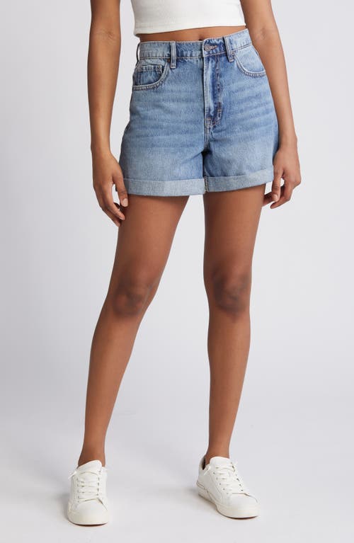 HIDDEN JEANS High Waist Denim Mom Shorts Medium Wash at Nordstrom,