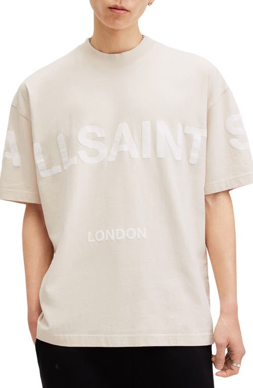 Shop Allsaints Biggy Logo Graphic T-shirt In Taupe