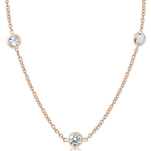 Bliss Diamond 2 Ct Diamonds By The Yard Necklace 14k Rose Gold Lab Grown Diamond In 14k Rose Gold