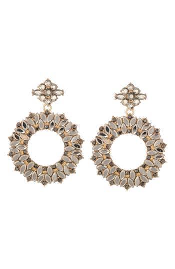 Eye Candy Los Angeles Stephanie Noir Cz Loop Droop Earrings In Silver