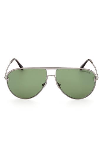 Tom Ford Theo 60mm Gradient Pilot Sunglasses In Green