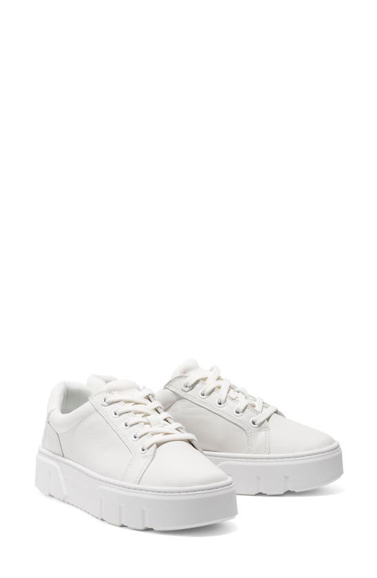Timberland Laurel Court Platform Sneaker In White Full Grain