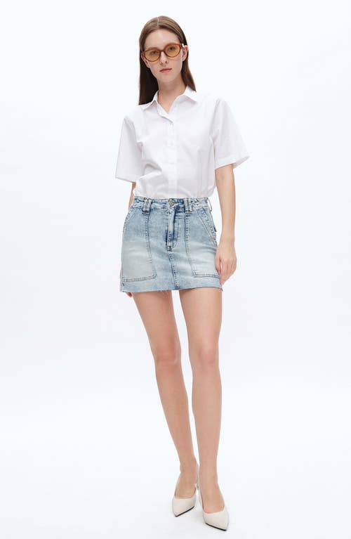 Bayeas Cutoff Denim Miniskirt In Medium Blue