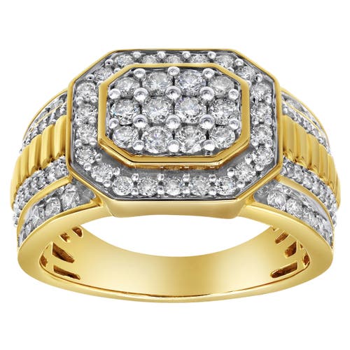 Luvmyjewelry Hexonic 14k Yellow Gold Diamond Men Statement Ring In 14k Yellow Gold