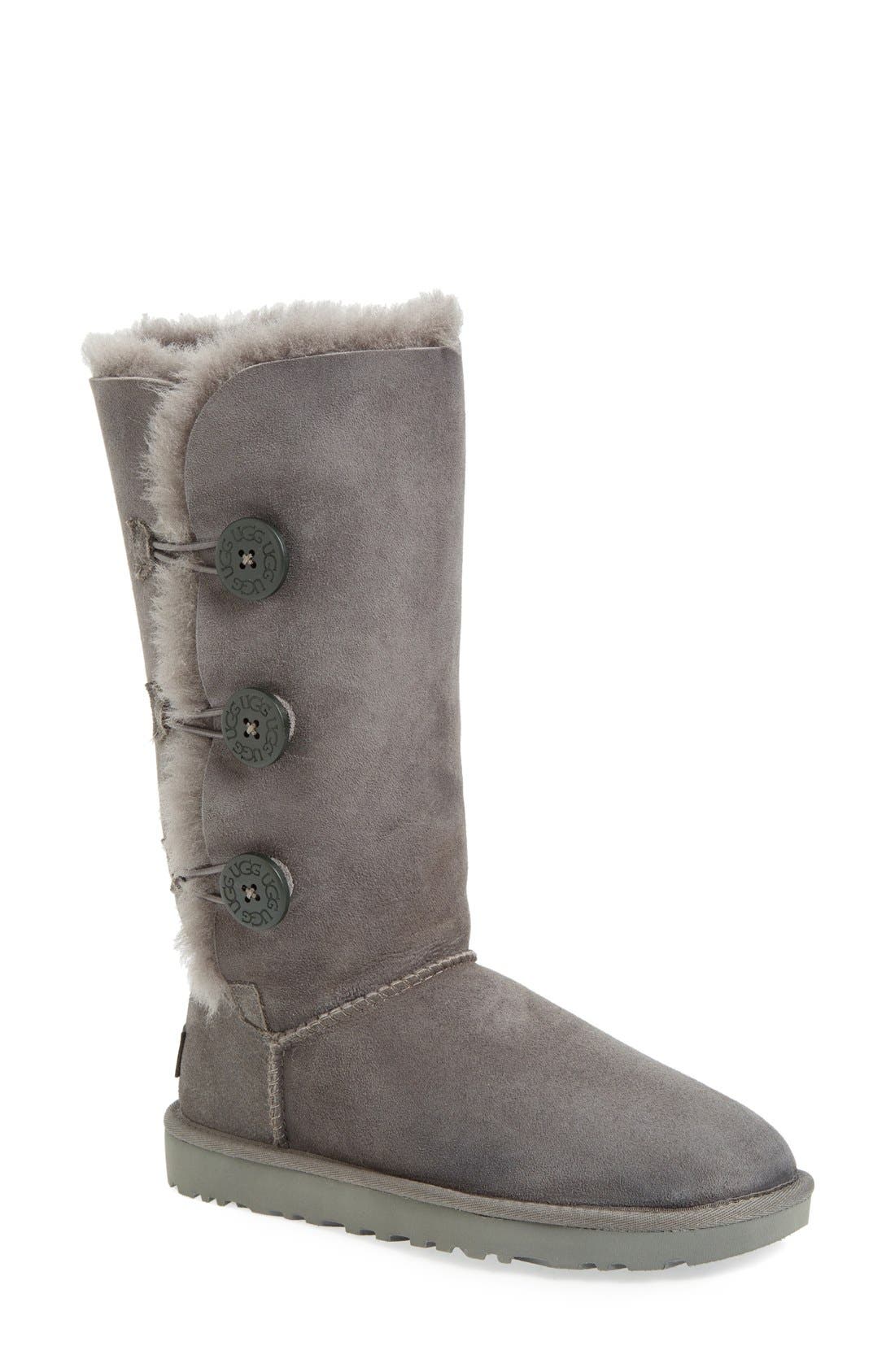 gray uggs with buttons