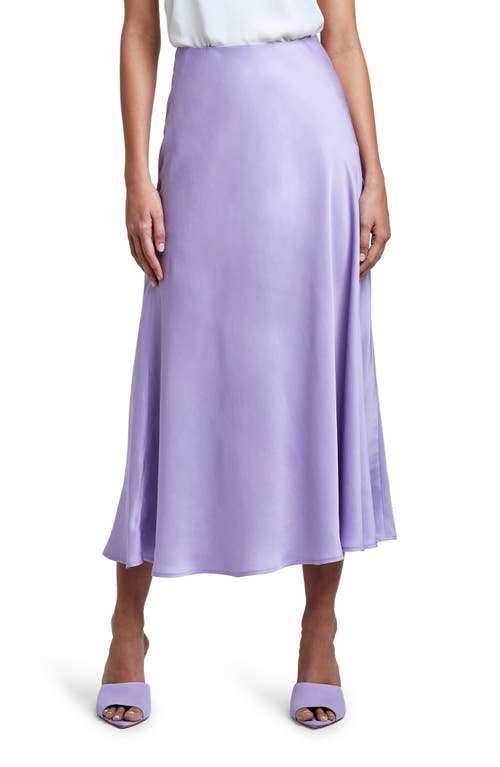 L'AGENCE Clarisa Bias Cut Satin Skirt in Lavender