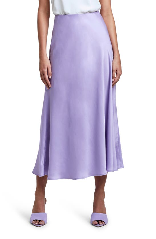 L Agence Clarisa Bias Cut Satin Skirt In Lavender