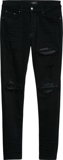MX1 Leather Patch Ripped Skinny Jeans
