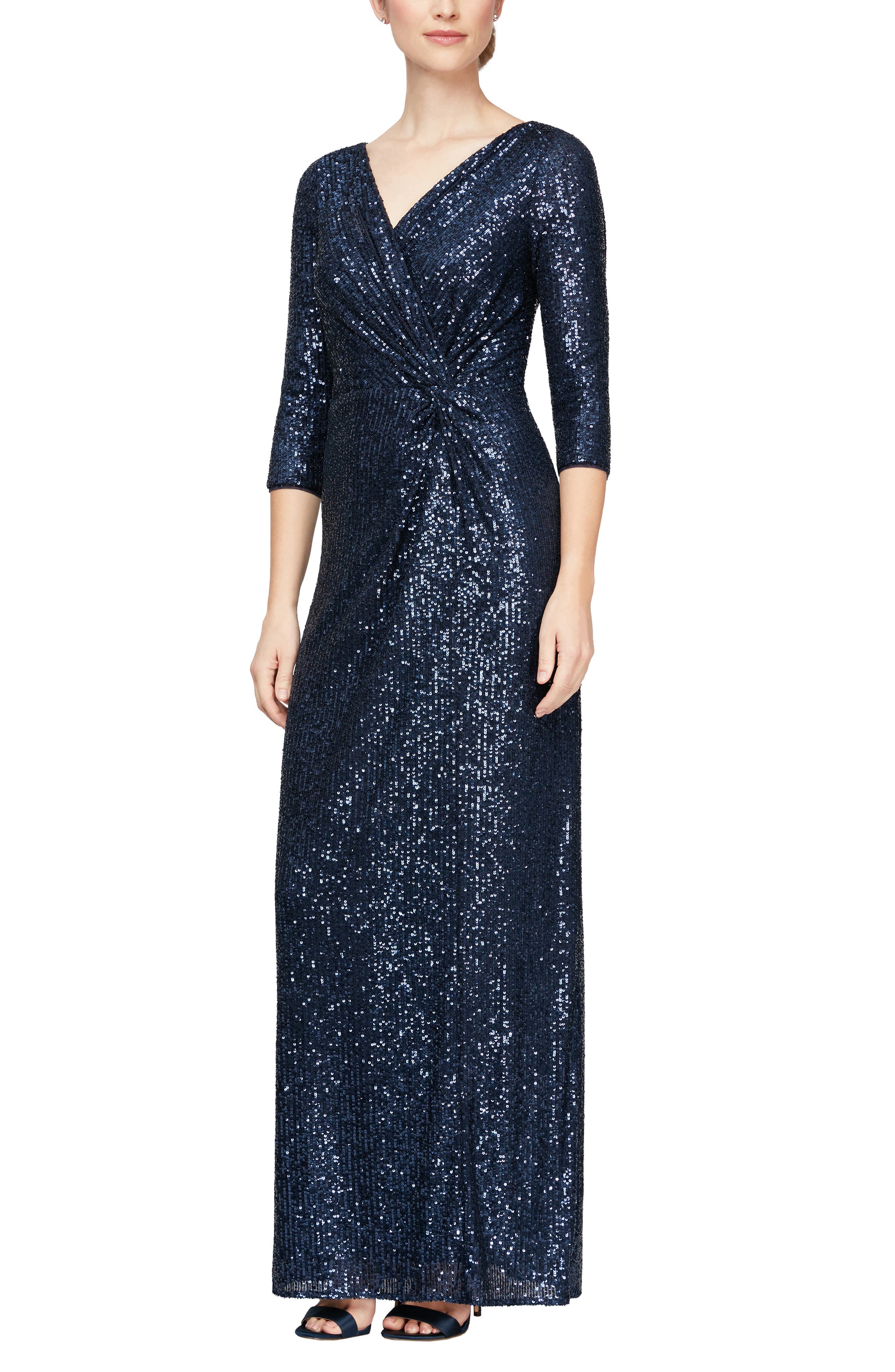 Alex Evenings Sequin Column Gown Nordstrom