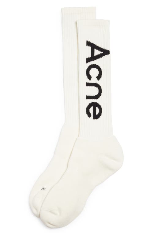 Acne Studios Logo Socks in Off White
