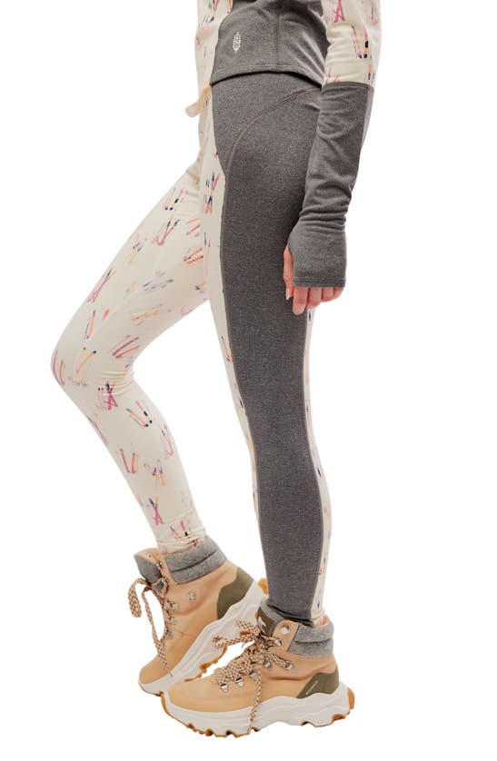 Shop Fp Movement By Free People You Know It Base Layer Leggings In Tips Up Ivory Combo