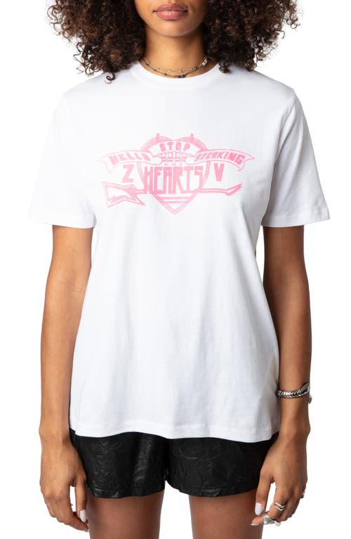 Zadig & Voltaire Edwin Co Hearts T-shirt In Blanc
