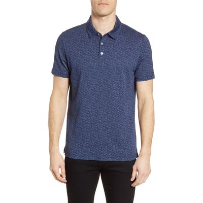 Robert Barakett Collins Camo Pique Polo, Blue