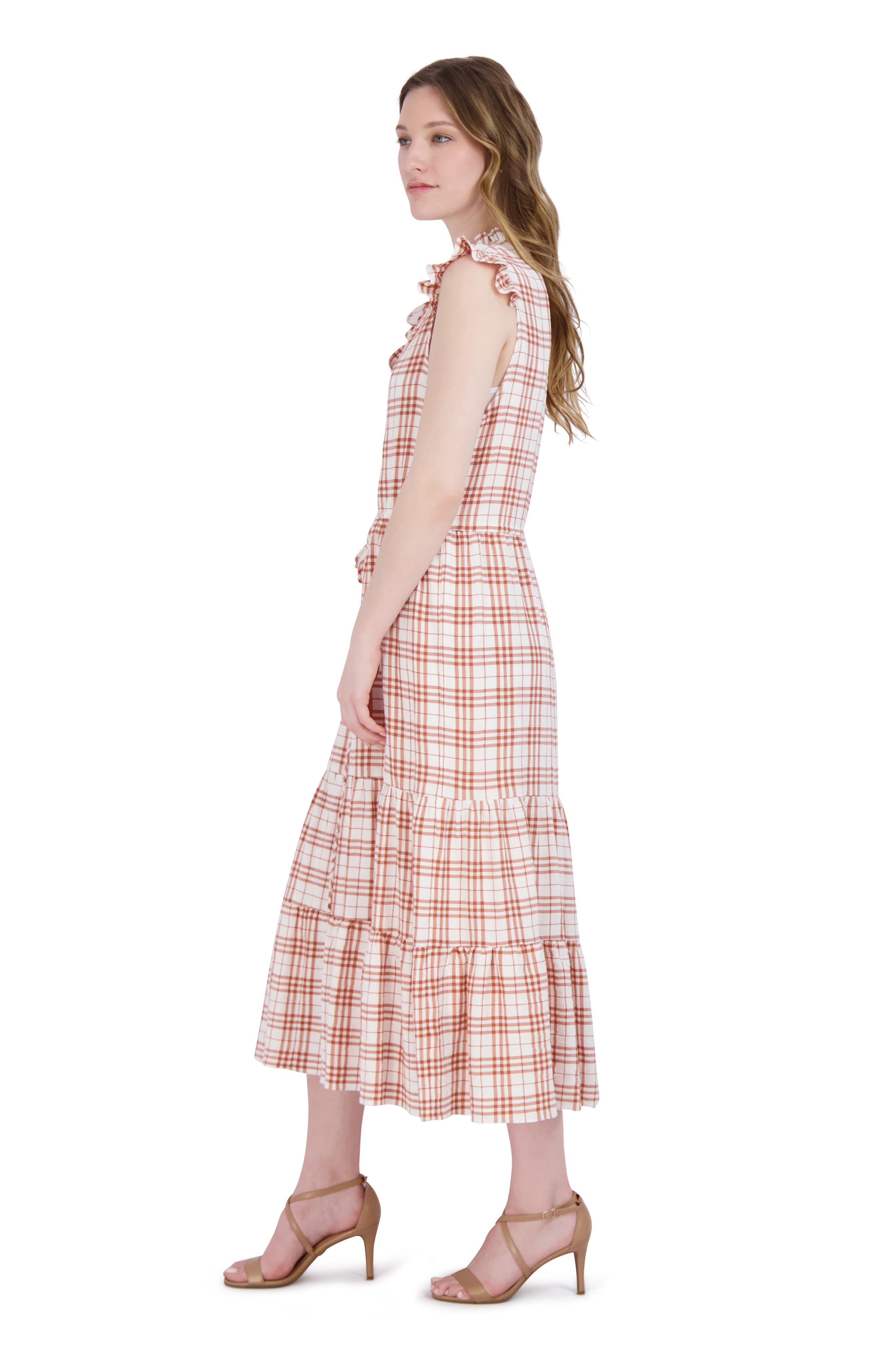 julia jordan ruffle neck dress
