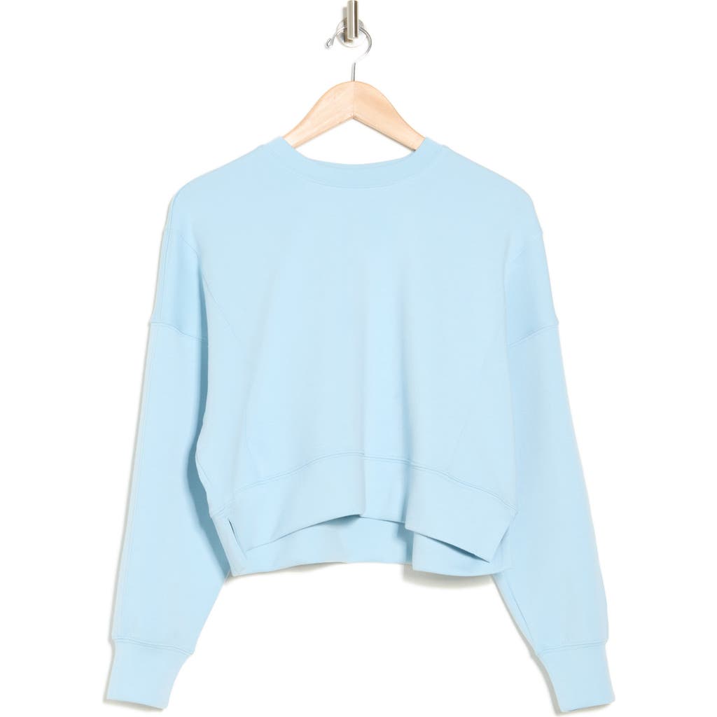 Yogalicious Zuri Scuba Crop Sweatshirt In Forget-me-not