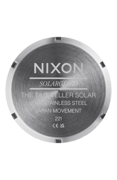 Shop Nixon Time Teller Solar Bracelet Watch, 40mm In Silver/dusty Blue Sunray