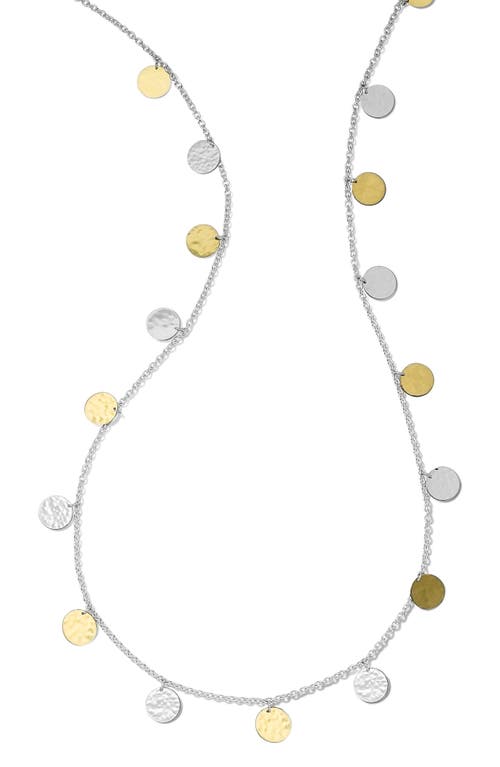 Shop Ippolita Hammered Disc Necklace In Yellow Gold/silver