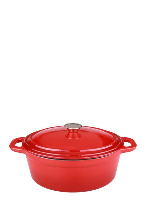 Cast Iron Red Covered 8 Quart Casserole Dish