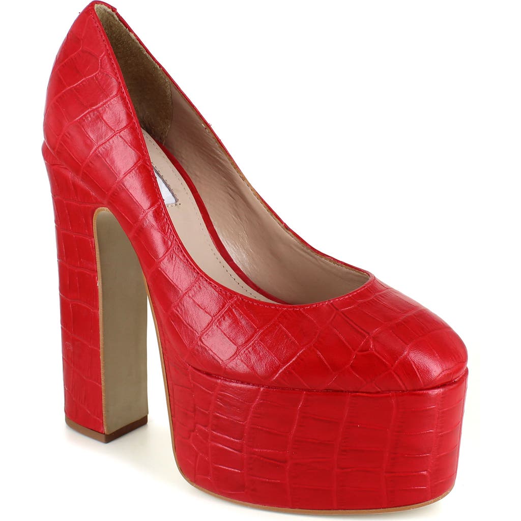 Zigi Giorgia Platform Pump In Red Croc