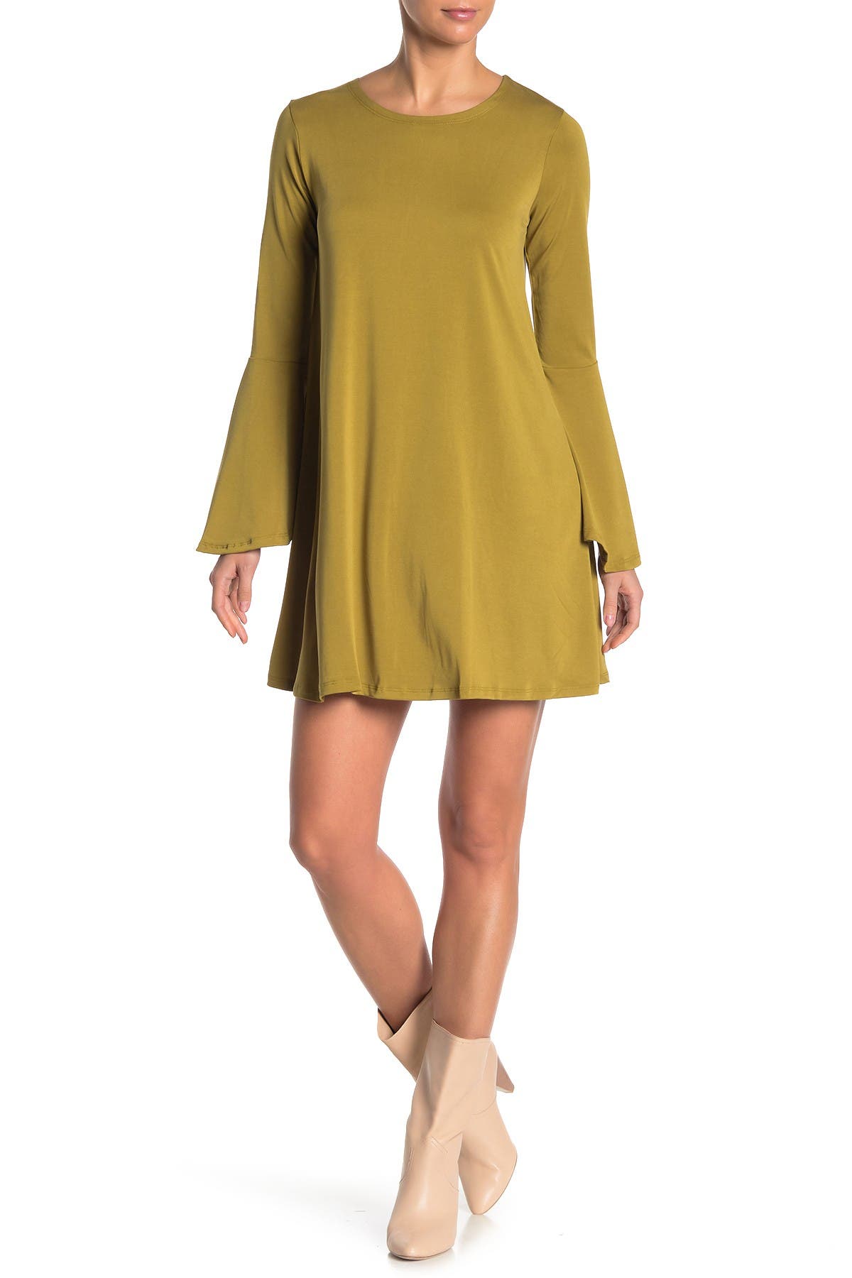 shift dress with bell sleeves