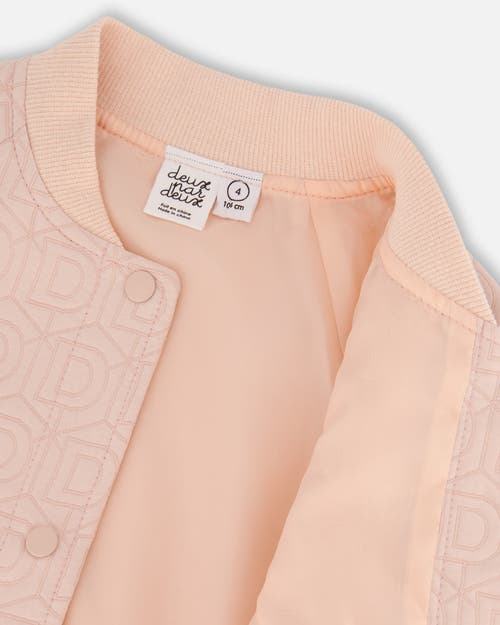 Shop Deux Par Deux Girl's Quilted Long Sleeve Overshirt Light Pink In Rose Smoke