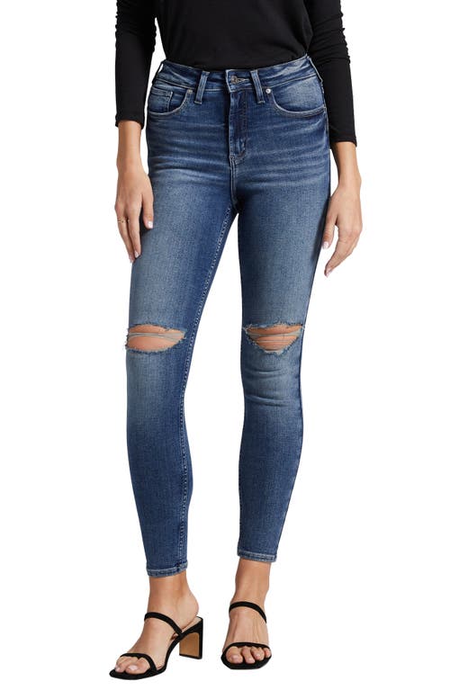 Silver Jeans Co. Infinite Fit Ripped High Waist Skinny Indigo at Nordstrom, X 29