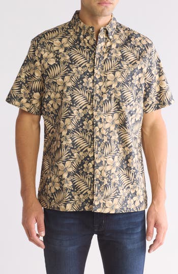 Reyn Spooner Hau Hele Tailored Fit Short Sleeve Shirt In Black