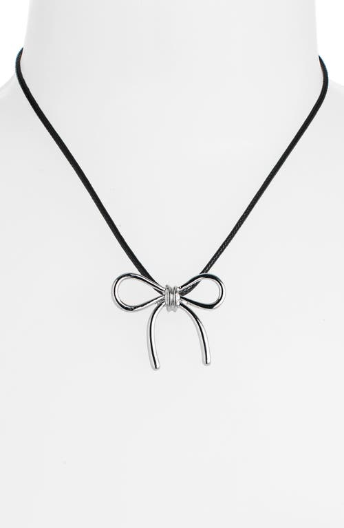 Shop Bp. Bow Pendant Necklace In Black- Rhodium