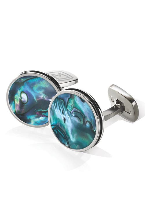 M Clip M-clip® Abalone Cuff Links In Stainless Steel/green