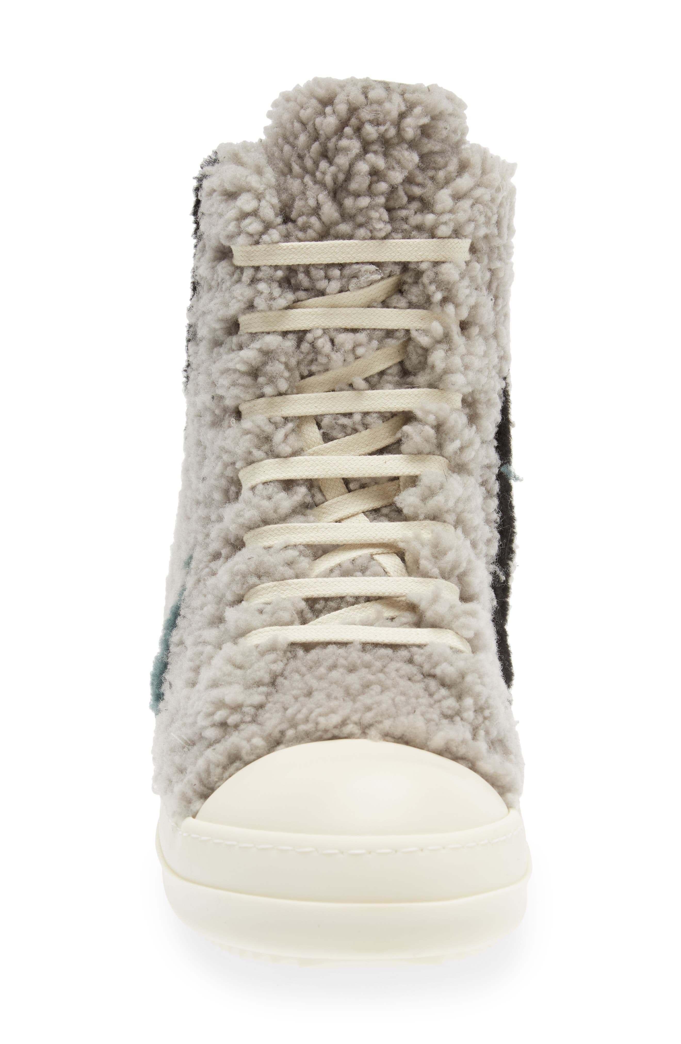 Rick Owens Gray Strobe Shearling Sneakers