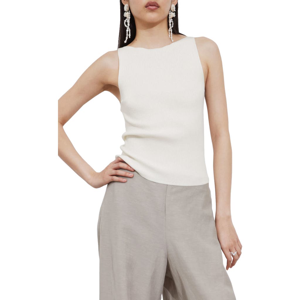 & Other Stories Nadine Sleeveless Rib Sweater In White Dusty Light
