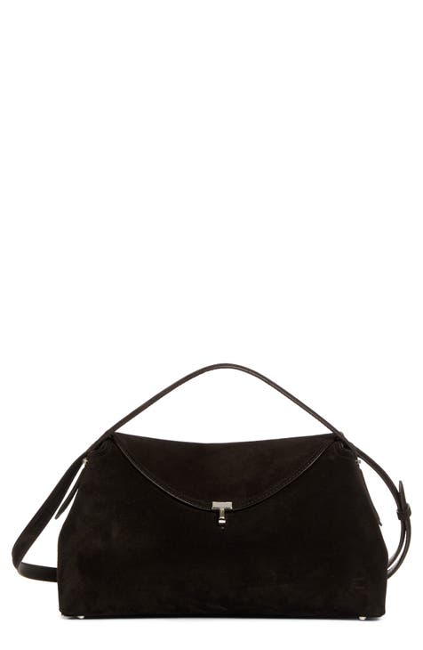 Black suede handbag best sale