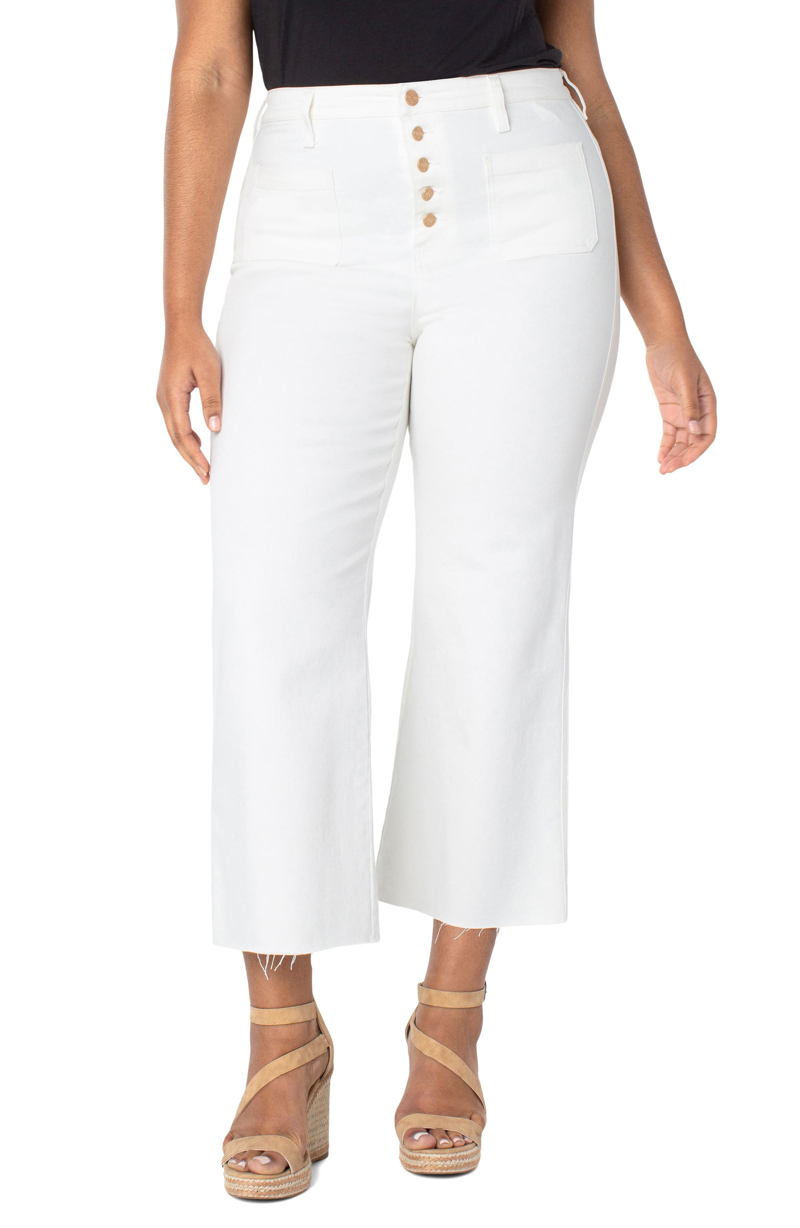 plus size wide leg crop jeans