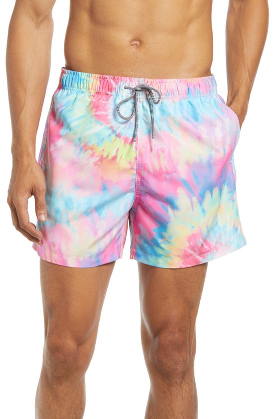Boardies Spiral Tie Dye Iii Shortie Swim Trunks In Multi