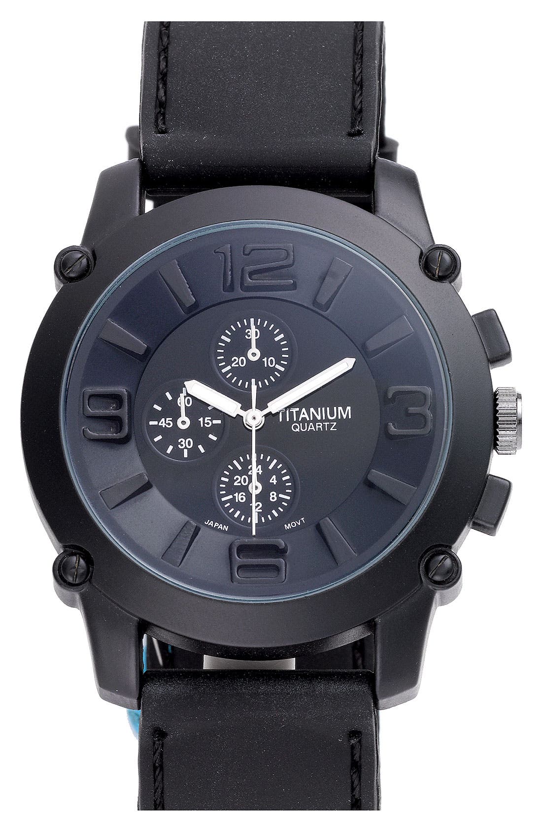 Titanium 'Big Number' Rubber Band Watch Nordstrom