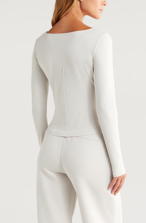 Shop Zella Contour Seam Knit Top In Grey Moonbeam