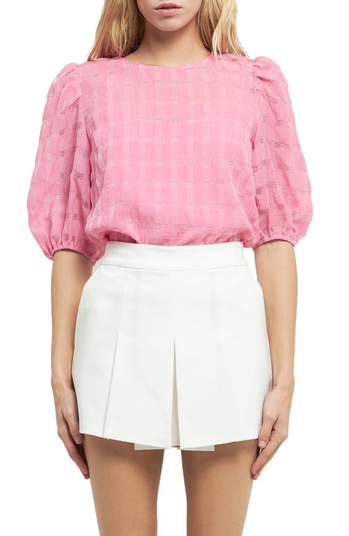 English Factory Check Sheer Top in Pink at Nordstrom, Size X-Small