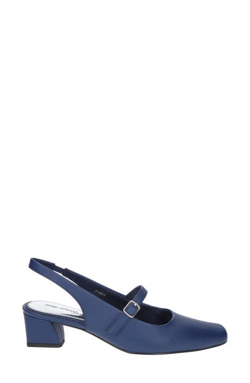 Shop Easy Street Cameo Slingback Mary Jane Pump In Navy Satin