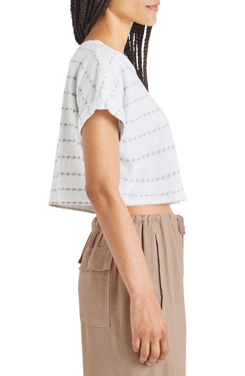 Shop Splendid Skyler Pointelle Crop T-shirt In Rattan Stripe