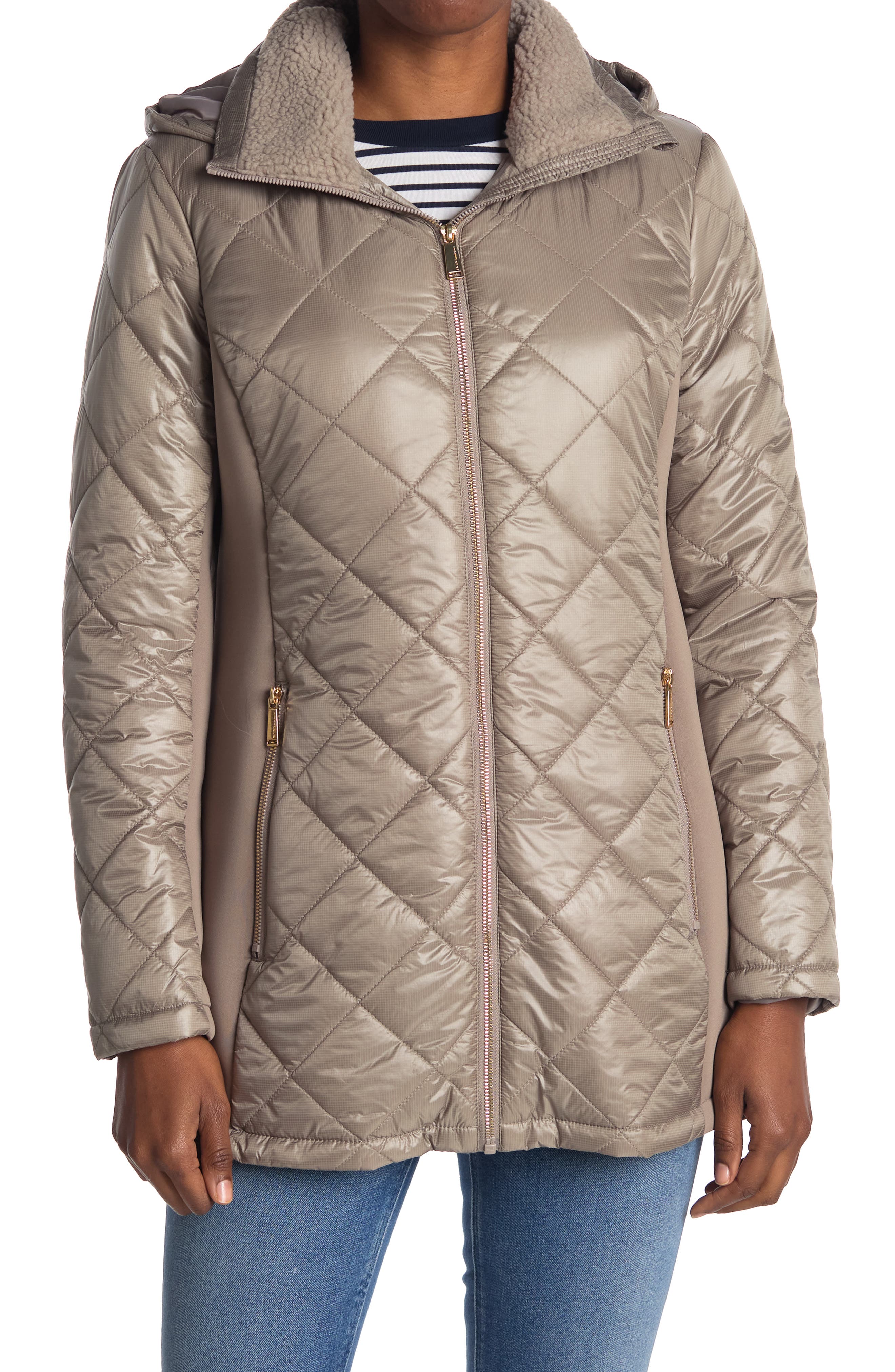 Bcbgeneration quilted faux fur coat Clearance