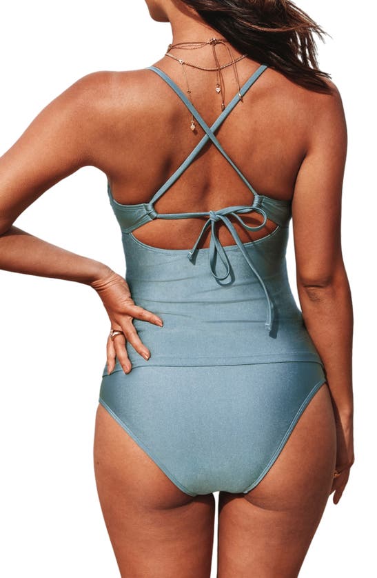 Shop Cupshe Shangrila Crossover Two-piece Bikini In Green