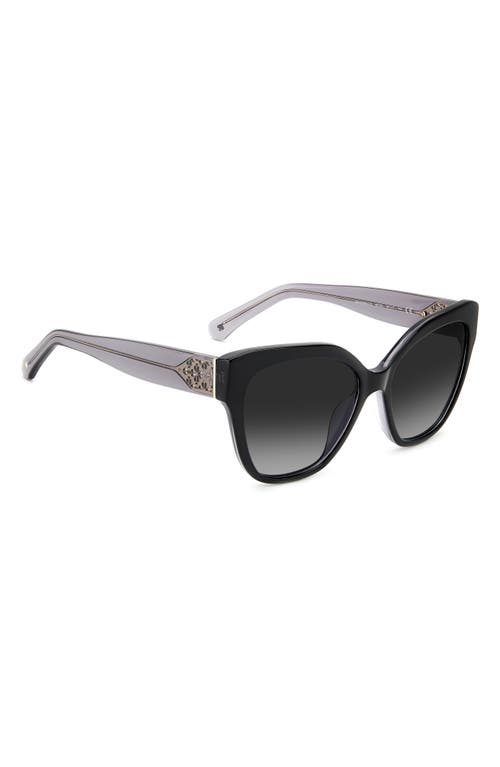 Kate Spade New York Savanna 57mm Gradient Cat Eye Sunglasses In Black/grey Shaded