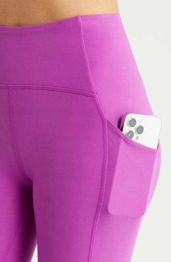 Shop Beyond Yoga Powerbeyond Strive High Waist Pocket Leggings In Violet Berry