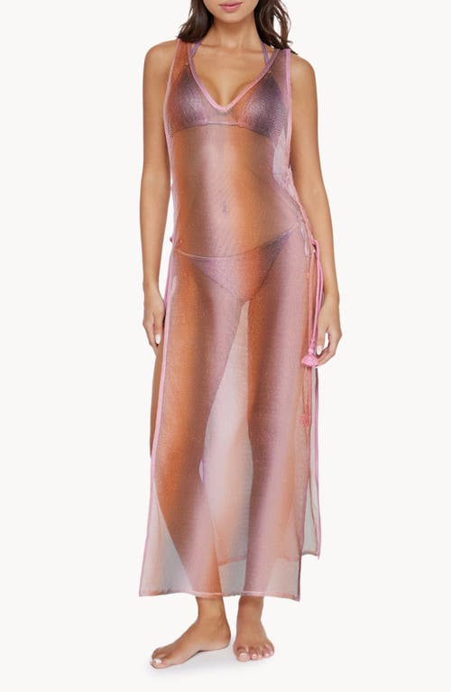PQ SWIM Joy Metallic Mesh Tassel Cover-Up Dress Violet Haze at Nordstrom,